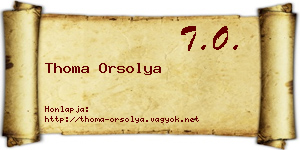 Thoma Orsolya névjegykártya